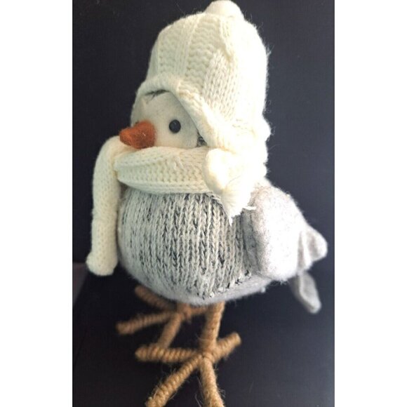 2015 Target Wondershop Fabric Bird Gray Tweed White Scarf & Earflap Hat - Picture 2 of 9